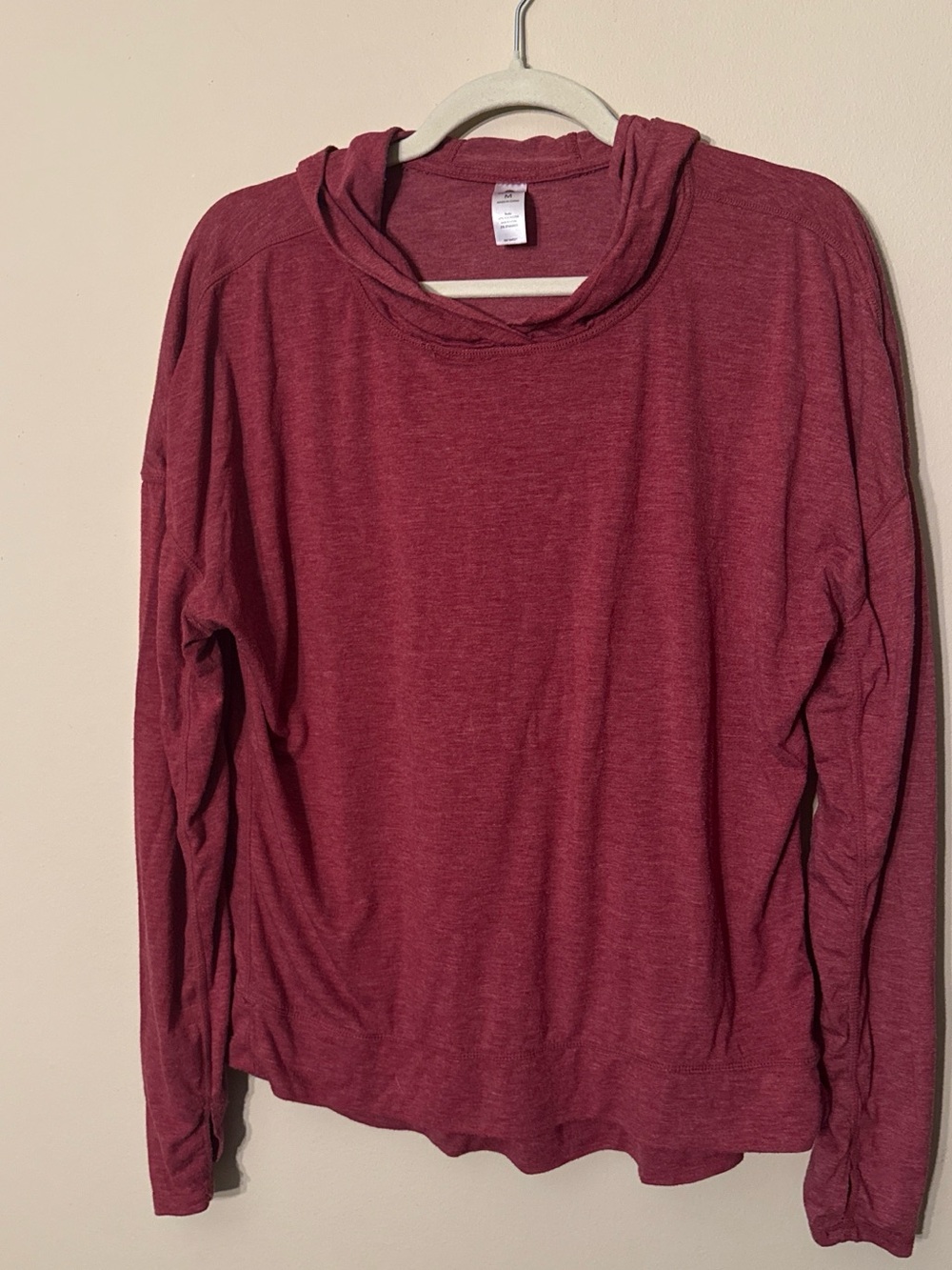 90 Degree By Reflex Heathered Rose Pullover Hooded Top
